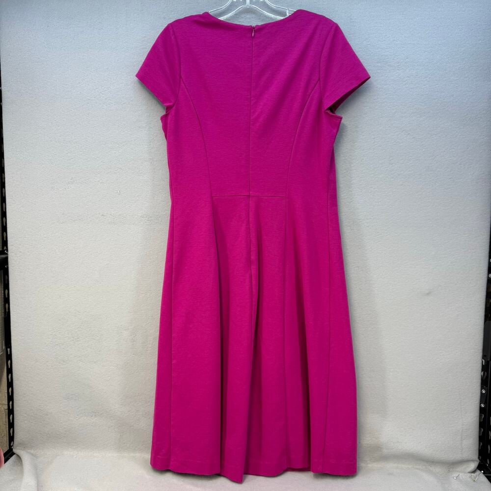 Boden Dress Women's 10 L Magenta Navy Short Sleave Sheath Dress Lined EUC - Picture 2 of 9